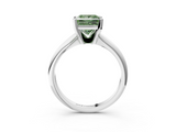 White gold Fancy Green Princess  Cut Solitaire Ring with Four-Prong Setting on a Classic Band_3