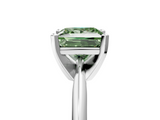 White gold Fancy Green Princess  Cut Solitaire Ring with Four-Prong Setting on a Classic Band_5