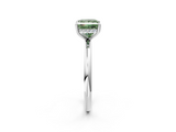 White gold Fancy Green Princess  Cut Solitaire Ring with Thin Band and Four-Prong Setting_2