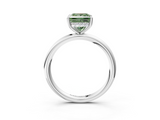 White gold Fancy Green Princess  Cut Solitaire Ring with Thin Band and Four-Prong Setting_3