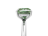 White gold Fancy Green Princess  Cut Solitaire Ring with Thin Band and Four-Prong Setting_5