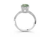 White gold Fancy Green Princess Cut Solitaire Split Shank Pave Diamond Engagement Ring with Four-Prong Setting_51