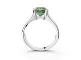 White gold Fancy Green Princess Cut Solitaire Tension Set Diamond Ring with Split Shank Band_15