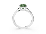 White gold Fancy Green Princess  Cut Solitaire Twist Band Ring with Four-Prong Setting_3