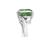 White gold Fancy Green Princess  Cut Solitaire Twist Band Ring with Four-Prong Setting_5