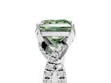 White gold Fancy Green Princess Cut Solitaire Twist Pave Diamond Engagement Ring with Prong Setting_17