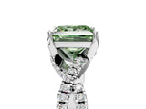 White gold Fancy Green Princess Cut Solitaire Twist Pave Diamond Engagement Ring with Prong Setting_29