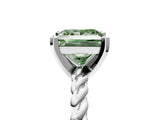 White gold Fancy Green Princess  Cut Solitaire Twisted Band with Four-Prong Setting_34