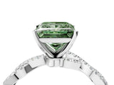 White gold Fancy Green Princess Cut Solitaire Twisted Pave Band with Four-Prong Setting_40