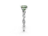 White gold Fancy Green Princess Cut Solitaire Twisted Pave Band with Four-Prong Setting_41