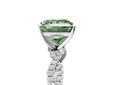 White gold Fancy Green Princess Cut Solitaire Twisted Pave Band with Four-Prong Setting_41
