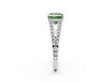 White gold Fancy Green Princess  Cut Split Shank Pave Diamond Engagement Ring with Four-Prong Setting_2
