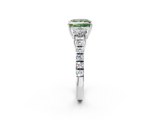 White gold Fancy Green Princess  Cut Three-Stone Diamond Pave Band with Prong Setting_24