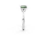White gold Fancy Green Princess  Cut Three-Stone Solitaire Ring with Round Accent Diamonds and Four-Prong Setting_2