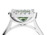 White gold Fancy Green Princess  Diamond Cluster Halo Solitaire with Four-Prong Setting_39