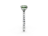 White gold Fancy Green Princess  Diamond Pavé Band Solitaire with Four-Prong Setting_2