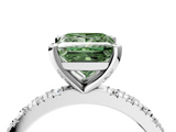 White gold Fancy Green Princess  Diamond Pavé Band Solitaire with Four-Prong Setting_4