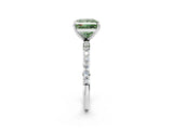 White gold Fancy Green Princess  Diamond Pavé Band with Six-Prong Setting_17