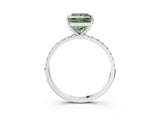 White gold Fancy Green Princess  Diamond Pavé Band with Six-Prong Setting_18