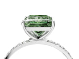White gold Fancy Green Princess  Diamond Pavé Band with Six-Prong Setting_19