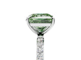 White gold Fancy Green Princess  Diamond Pavé Band with Six-Prong Setting_20