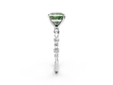 White gold Fancy Green Princess  Diamond Prong Set Engagement Ring with Pave Band_2