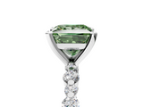 White gold Fancy Green Princess  Diamond Prong Set Engagement Ring with Pave Band_5