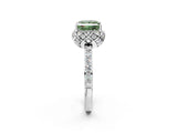 White gold Fancy Green Princess  Diamond Solitaire Ring with Shared Prong Pavé Band_15