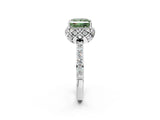 White gold Fancy Green Princess  Diamond Solitaire Ring with Shared Prong Pavé Band_31