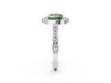 White gold Fancy Green Princess  Halo Diamond Engagement Ring with Milgrain Band and Four-Prong Setting_30