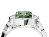 White gold Fancy Green Princess  Halo Diamond Engagement Ring with Milgrain Band and Four-Prong Setting_33