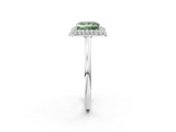 White gold Fancy Green Princess  Halo Diamond Engagement Ring with Solitaire Band and Four-Prong Setting_2