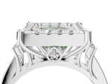 White gold Fancy Green Princess  Halo Diamond Engagement Ring with Split Shank and Four-Prong Setting_50