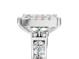 White gold Fancy Green Princess  Halo Diamond Engagement Ring with Split Shank and Four-Prong Setting_52