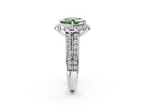 White gold Fancy Green Princess  Halo Diamond Engagement Ring with Split Shank and Prong Setting_31