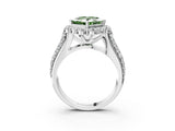 White gold Fancy Green Princess  Halo Diamond Engagement Ring with Split Shank and Prong Setting_32