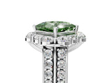 White gold Fancy Green Princess  Halo Diamond Engagement Ring with Split Shank and Prong Setting_34
