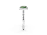 White gold Fancy Green Princess  Halo Diamond Pavé Solitaire Ring_59