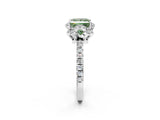 White gold Fancy Green Princess  Halo Diamond Pave Band Ring with Four-Prong Setting_17