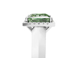 White gold Fancy Green Princess  Halo Diamond Ring with Cathedral Band and Four-Prong Setting_34