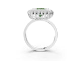 White gold Fancy Green Princess  Halo Diamond Ring with Milgrain Edge and Round Prong Setting_38