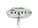 White gold Fancy Green Princess  Halo Diamond Ring with Milgrain Edge and Round Prong Setting_40