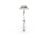 White gold Fancy Green Princess  Halo Diamond Solitaire with Pavé Band and Four-Prong Setting_31