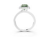 White gold Fancy Green Princess  Halo Diamond Solitaire with Pavé Band and Four-Prong Setting_32