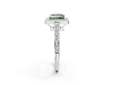 White gold Fancy Green Princess  Halo Pavé Diamond Engagement Ring with Bezel Setting_31