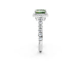 White gold Fancy Green Princess  Halo Pavé Diamond Engagement Ring with Four-Prong Setting_28