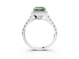 White gold Fancy Green Princess  Halo Pavé Diamond Engagement Ring with Four-Prong Setting_29