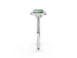 White gold Fancy Green Princess  Halo Pavé Diamond Engagement Ring with Four-Prong Setting_5