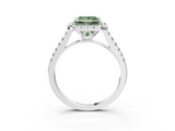 White gold Fancy Green Princess  Halo Pavé Diamond Engagement Ring with Four-Prong Setting_6
