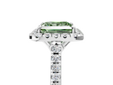 White gold Fancy Green Princess  Halo Pavé Diamond Engagement Ring with Four-Prong Setting_8